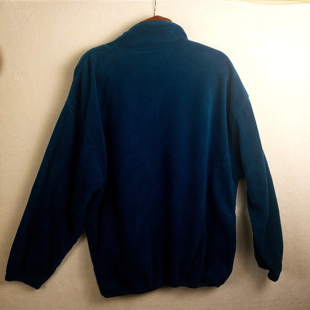 Merit Awards Teal‎ Fleece Quarter Zip Pullover Men's L Warm Casual Outdoors - Picture 2 of 7